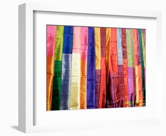 Colorful Silk Scarves at Edfu Market, Egypt-Michele Molinari-Framed Photographic Print