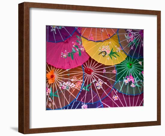 Colorful Silk Umbrellas, China-Keren Su-Framed Photographic Print