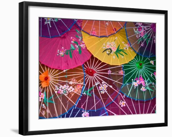 Colorful Silk Umbrellas, China-Keren Su-Framed Photographic Print