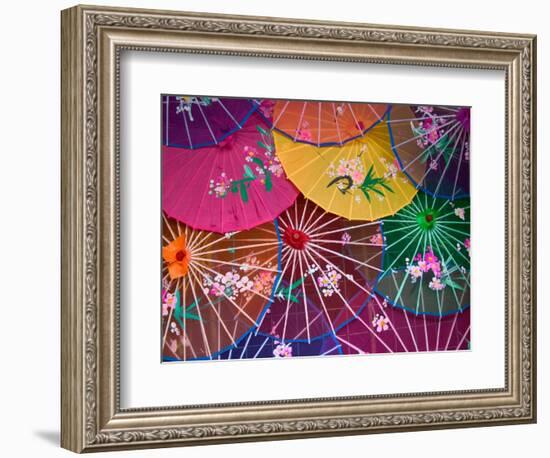 Colorful Silk Umbrellas, China-Keren Su-Framed Photographic Print