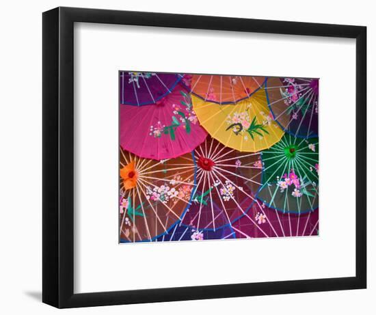 Colorful Silk Umbrellas, China-Keren Su-Framed Photographic Print