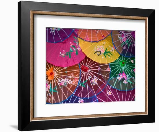 Colorful Silk Umbrellas, China-Keren Su-Framed Photographic Print