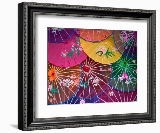 Colorful Silk Umbrellas, China-Keren Su-Framed Photographic Print