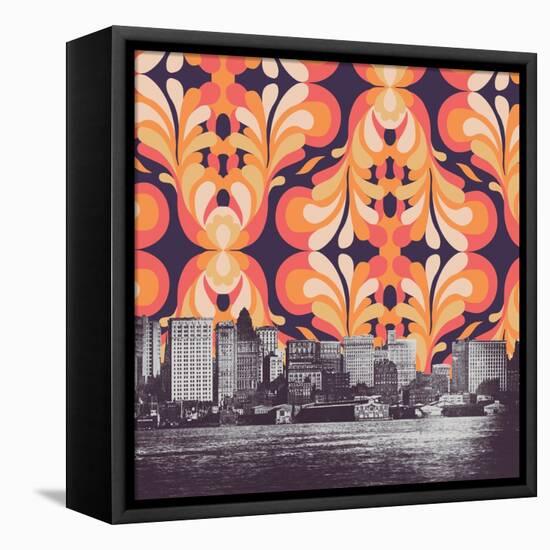 Colorful Skies above New York-Florent Bodart-Framed Premier Image Canvas