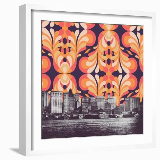 Colorful sky above New York-Florent Bodart-Framed Giclee Print