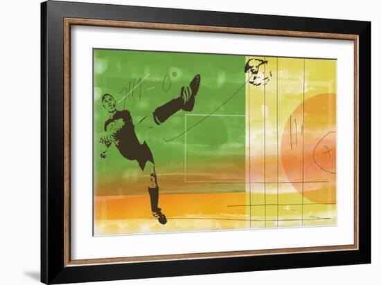 Colorful soccer action-null-Framed Giclee Print