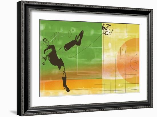 Colorful soccer action-null-Framed Giclee Print