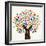 Colorful Solidarity Design Tree-cienpies-Framed Art Print