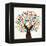 Colorful Solidarity Design Tree-cienpies-Framed Stretched Canvas