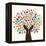 Colorful Solidarity Design Tree-cienpies-Framed Stretched Canvas