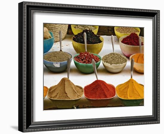 Colorful Spices at Bazaar, Luxor, Egypt-Adam Jones-Framed Photographic Print