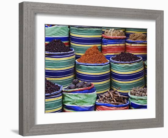 Colorful Spices at Bazaar, Luxor, Egypt-Adam Jones-Framed Photographic Print