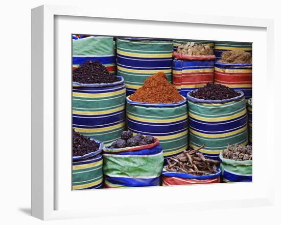 Colorful Spices at Bazaar, Luxor, Egypt-Adam Jones-Framed Photographic Print