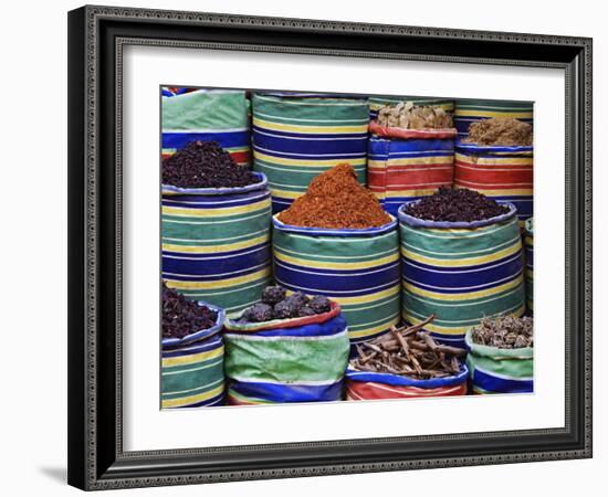 Colorful Spices at Bazaar, Luxor, Egypt-Adam Jones-Framed Photographic Print
