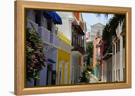 Colorful Street, Old San Juan, Puerto Rico-George Oze-Framed Premier Image Canvas