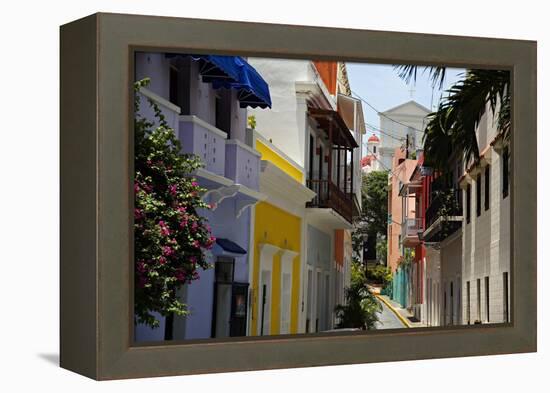 Colorful Street, Old San Juan, Puerto Rico-George Oze-Framed Premier Image Canvas