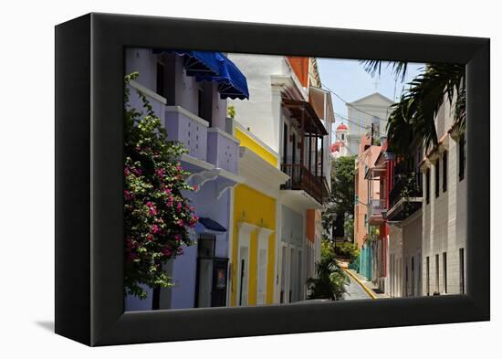 Colorful Street, Old San Juan, Puerto Rico-George Oze-Framed Premier Image Canvas