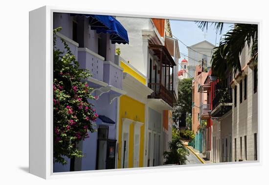 Colorful Street, Old San Juan, Puerto Rico-George Oze-Framed Premier Image Canvas