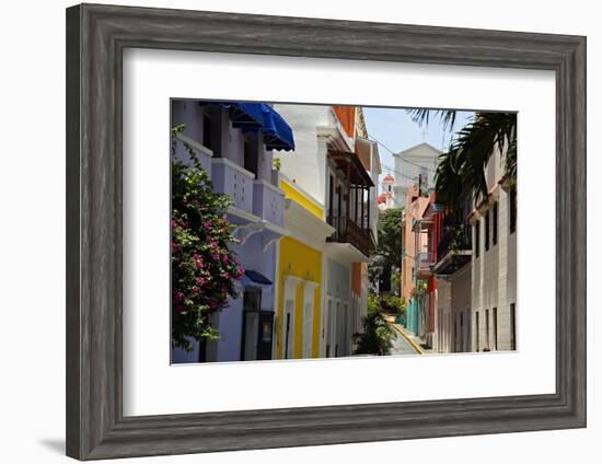 Colorful Street, Old San Juan, Puerto Rico-George Oze-Framed Photographic Print