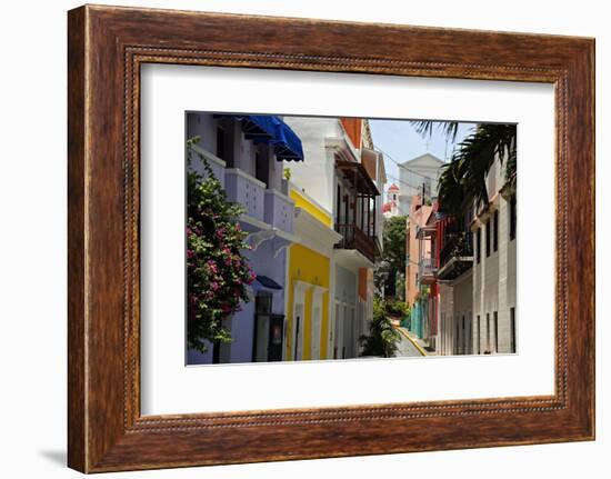 Colorful Street, Old San Juan, Puerto Rico-George Oze-Framed Photographic Print