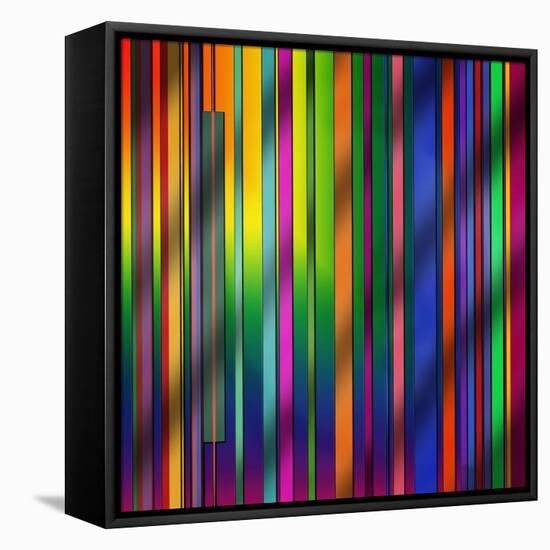 Colorful Stripes-Art Deco Designs-Framed Premier Image Canvas