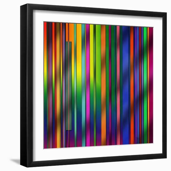 Colorful Stripes-Art Deco Designs-Framed Giclee Print