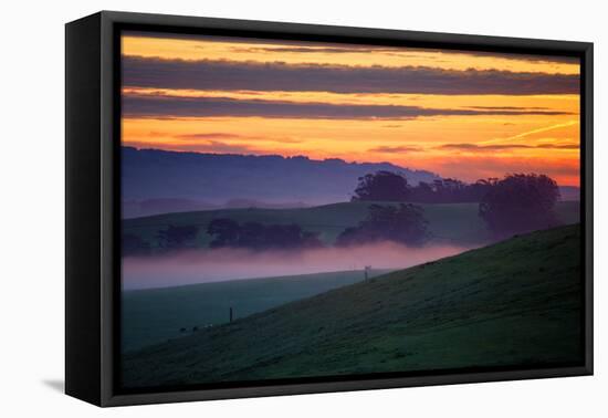 Colorful Sunrise and Clouds in the Petaluma Hills-null-Framed Premier Image Canvas