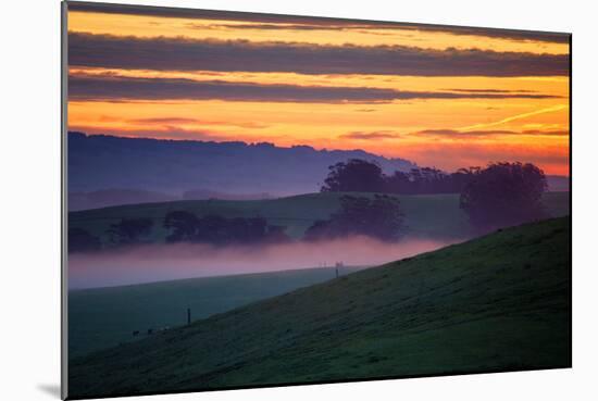 Colorful Sunrise and Clouds in the Petaluma Hills-null-Mounted Photographic Print