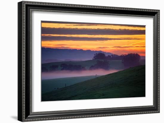 Colorful Sunrise and Clouds in the Petaluma Hills-null-Framed Photographic Print