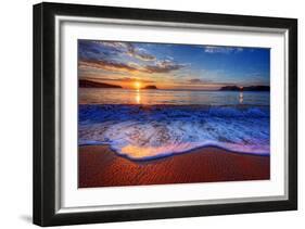 Colorful Sunrise with a Breaking Wave-West Coast Scapes-Framed Photographic Print