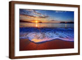 Colorful Sunrise with a Breaking Wave-West Coast Scapes-Framed Photographic Print
