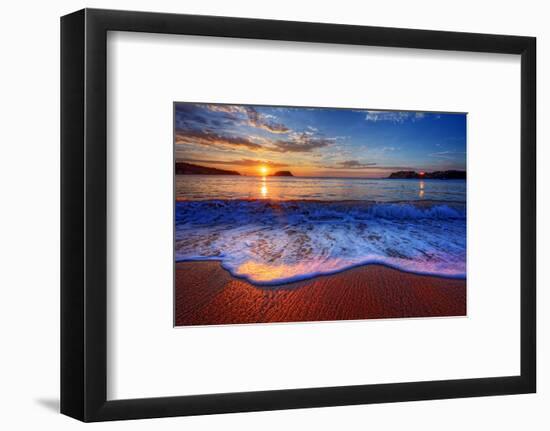 Colorful Sunrise with a Breaking Wave-West Coast Scapes-Framed Photographic Print