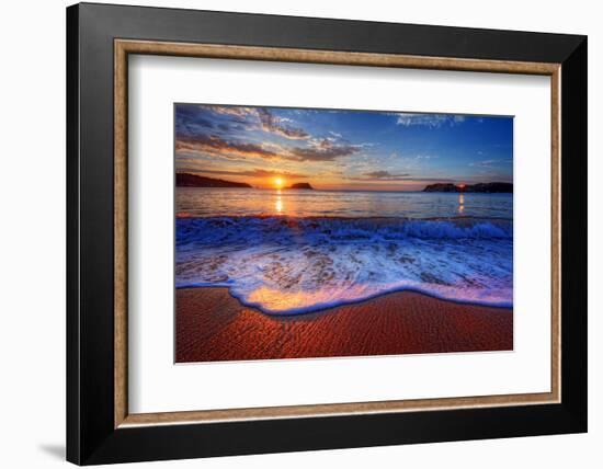 Colorful Sunrise with a Breaking Wave-West Coast Scapes-Framed Photographic Print