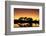 Colorful sunset at watering hole. Camelthorn Lodge. Hwange National Park. Zimbabwe.-Tom Norring-Framed Photographic Print