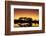 Colorful sunset at watering hole. Camelthorn Lodge. Hwange National Park. Zimbabwe.-Tom Norring-Framed Photographic Print