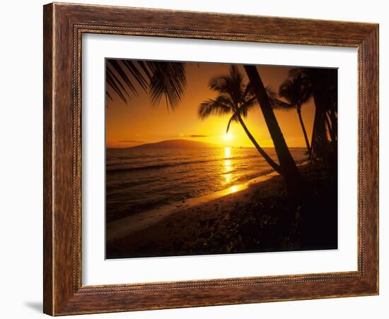 Colorful Sunset in a Tropical Paradise, Maui Hawaii, USA-Jerry Ginsberg-Framed Photographic Print