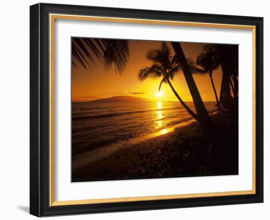 Colorful Sunset in a Tropical Paradise, Maui Hawaii, USA-Jerry Ginsberg-Framed Photographic Print