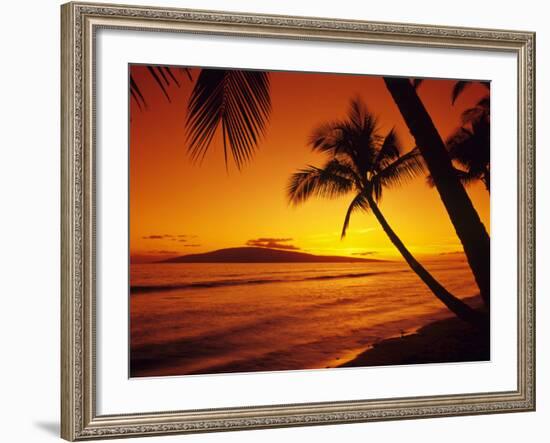 Colorful Sunset in a Tropical Paradise, Maui Hawaii, USA-Jerry Ginsberg-Framed Photographic Print