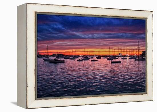 Colorful Sunset Newport Rhode Island-null-Framed Stretched Canvas