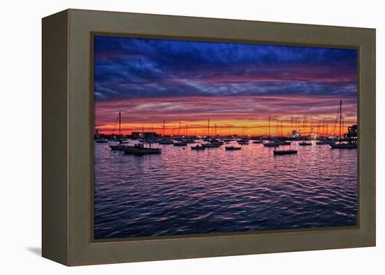 Colorful Sunset Newport Rhode Island-null-Framed Stretched Canvas