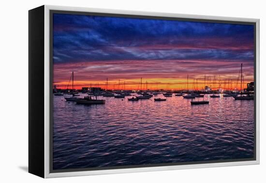 Colorful Sunset Newport Rhode Island-null-Framed Stretched Canvas