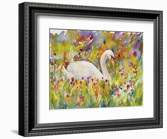 Colorful Swan-Sarah Davis-Framed Giclee Print