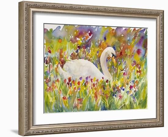 Colorful Swan-Sarah Davis-Framed Giclee Print