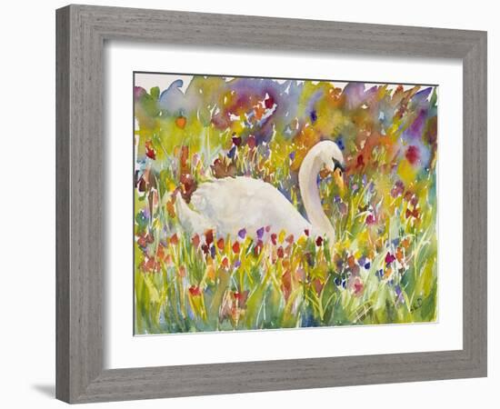 Colorful Swan-Sarah Davis-Framed Giclee Print