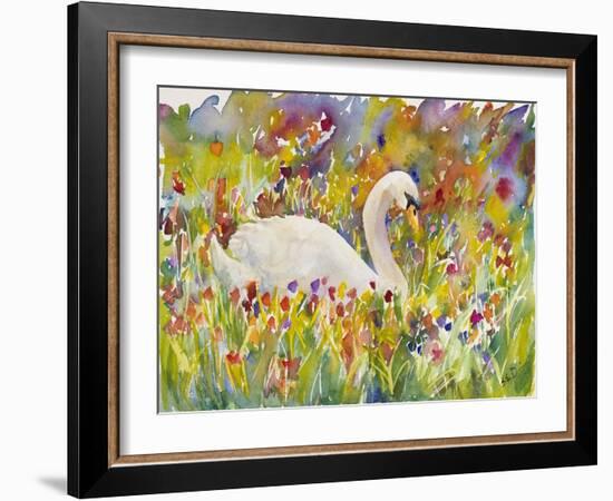 Colorful Swan-Sarah Davis-Framed Giclee Print