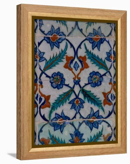 Colorful Tile Work in the Topkapi Palace, Istanbul, Turkey-Darrell Gulin-Framed Premier Image Canvas