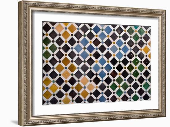 Colorful Tiles, Arabic Style, In The Alhambra, Granada-ArtOfPhoto-Framed Art Print