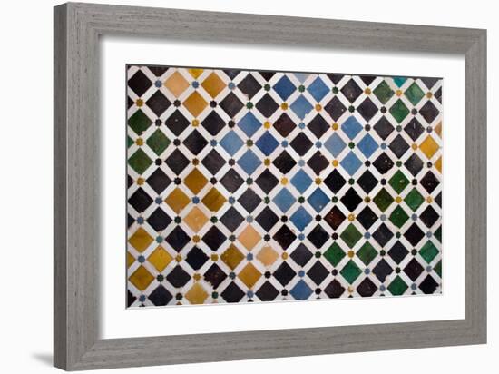 Colorful Tiles, Arabic Style, In The Alhambra, Granada-ArtOfPhoto-Framed Art Print