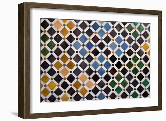 Colorful Tiles, Arabic Style, In The Alhambra, Granada-ArtOfPhoto-Framed Art Print