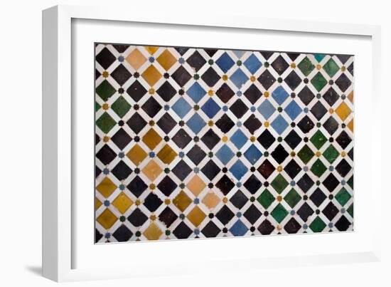 Colorful Tiles, Arabic Style, In The Alhambra, Granada-ArtOfPhoto-Framed Art Print